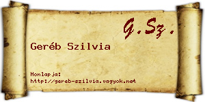 Geréb Szilvia névjegykártya